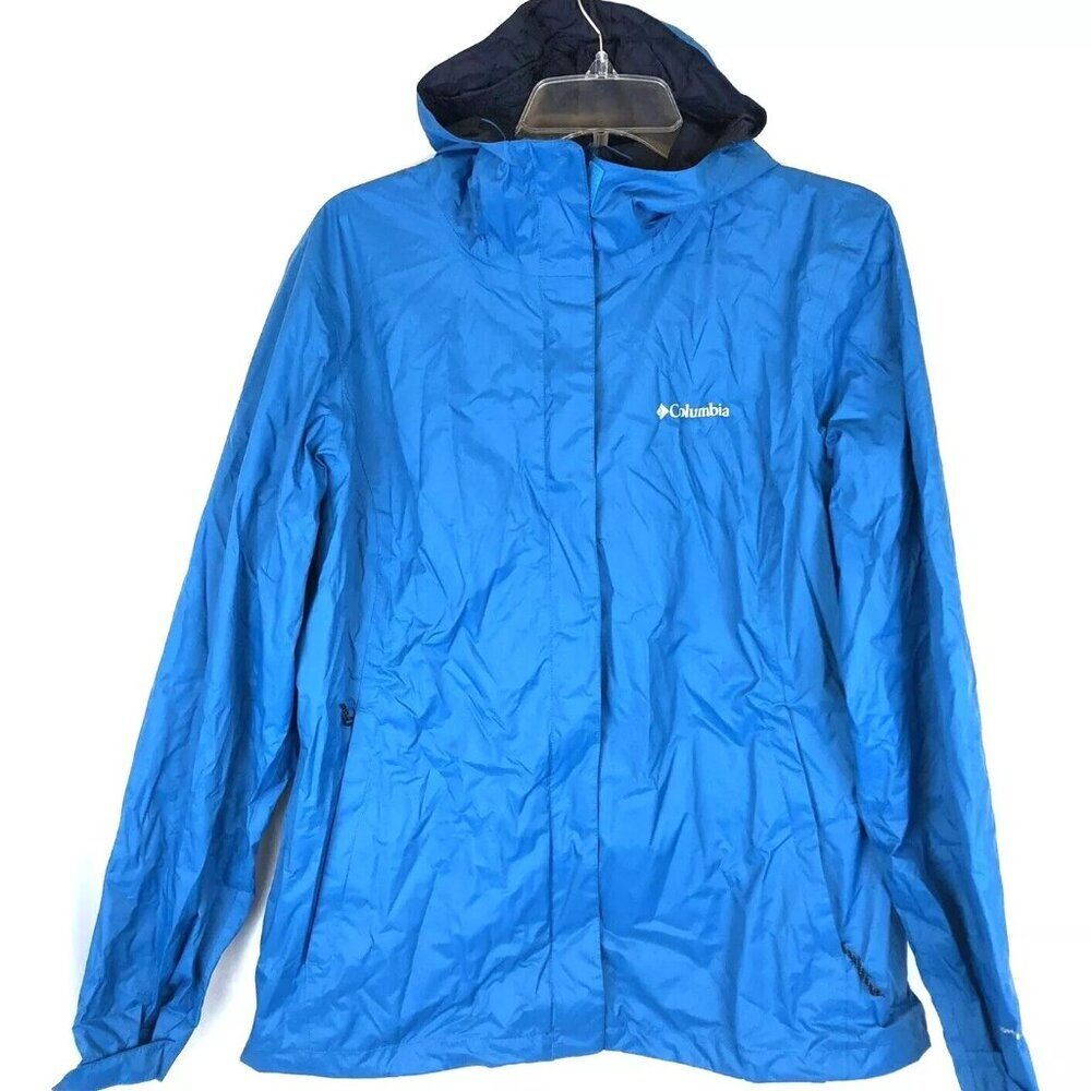 Columbia Women’s Large Blue Hooded Wind Breaker Jacket